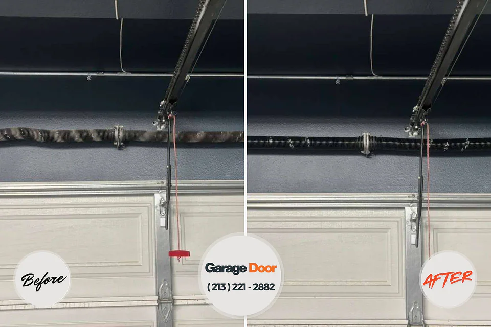 Before and after: garage door repair Southern View, IL